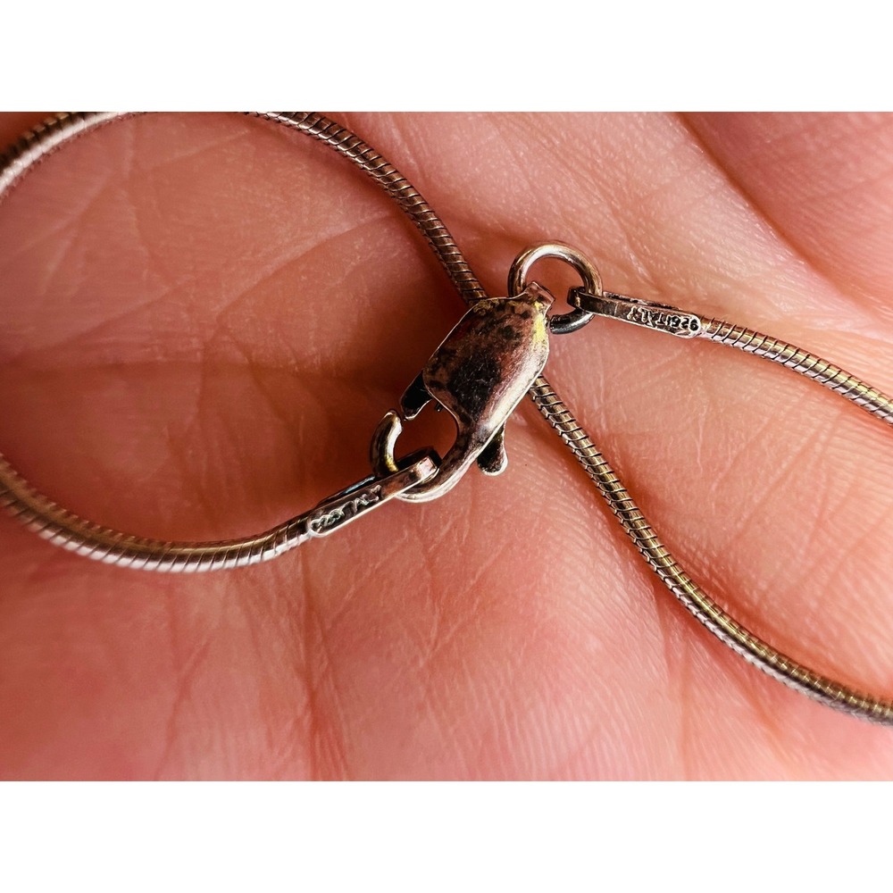 Vintage Sterling Silver Airplane Pendant Necklace 18in Snake Chain Italy - Picture 4 of 9